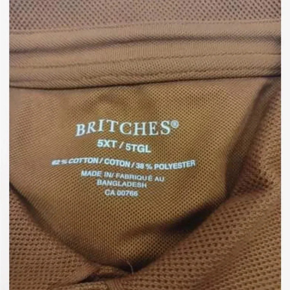 Britches Polo  Golf Shirt Tobacco Colour Size 5XT - Picture 5 of 7